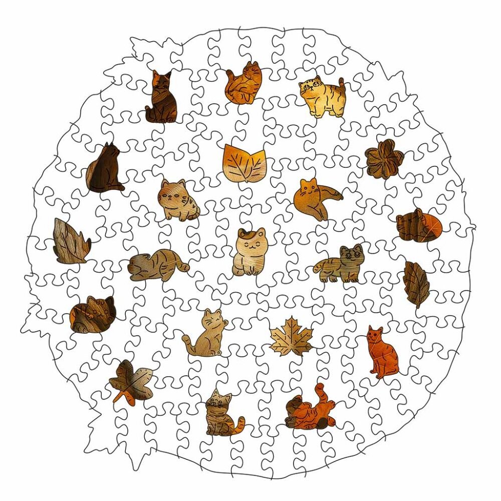 Puzzles Up ✦ Kitten in Autumn Wooden Jigsaw Puzzle ✦ A5 Small Real Wood NEW - Picture 3 of 5